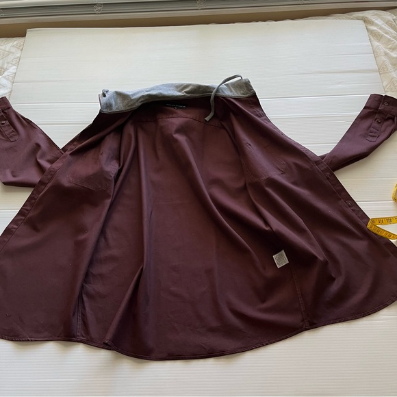 Molokai Surf Co. NWT Hooded Button Up Shirt Jacket Maroon Color Size XL - Picture 10 of 13
